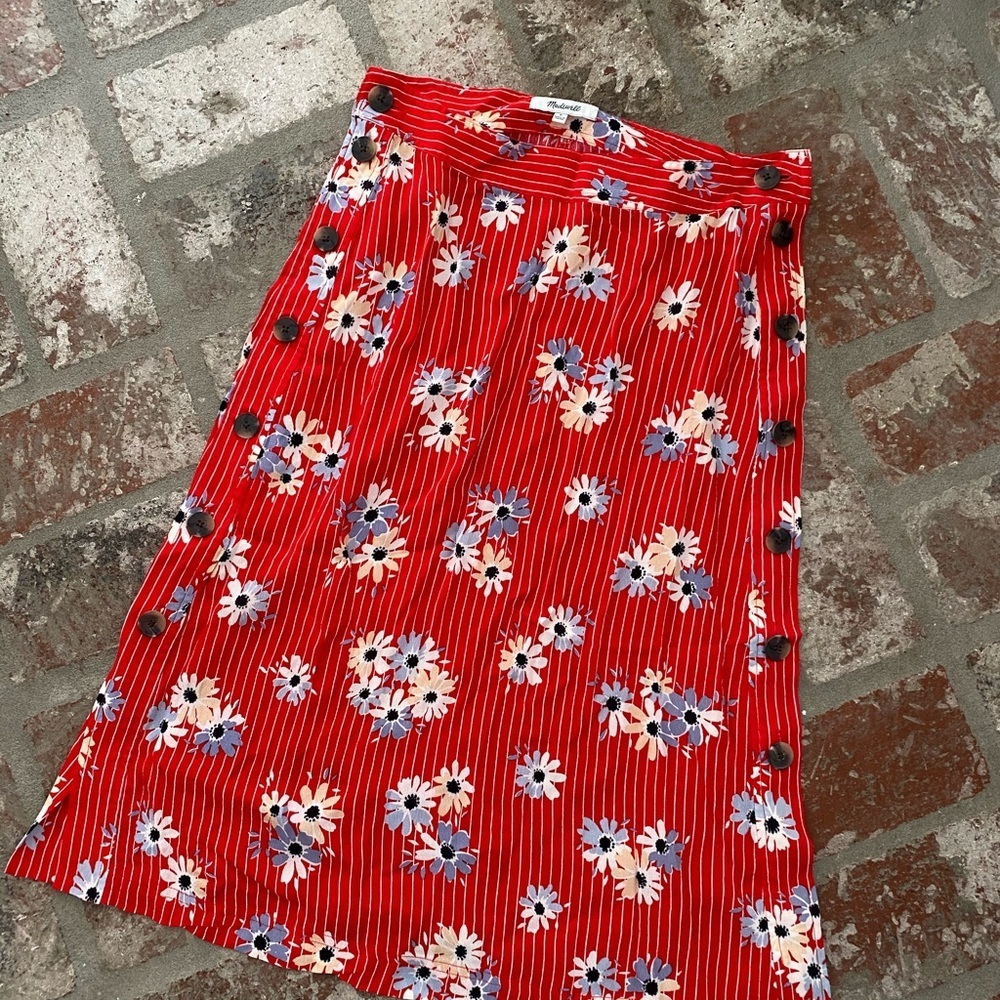 𝅺NEW Madewell Side-Button Skirt in Daisy Society Size 0